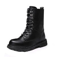 mens sneakers spring fall combat boots pu casual flat heel black brown ...