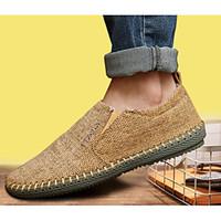 mens loafers slip ons spring comfort tulle casual flat heel coffee ear ...