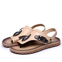 mens sandals summer slingback pvc outdoor casual flat heel