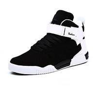 Men\'s Sneakers Spring Fall Comfort PU Casual Flat Heel Hook Loop Black White Black and White