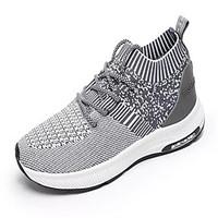 Men\'s Athletic Shoes Couple Shoes PU Spring Fall Casual Running Lace-up Flat Heel Black Gray 2in-2 3/4in