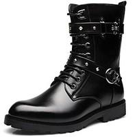 Men\'s Shoes Outdoor / Office Career / Party Evening / Dress / Casual Synthetic Boots Black