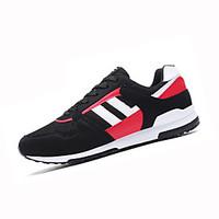 Men\'s Athletic Shoes Spring Fall Comfort PU Outdoor Athletic Flat Heel Lace-up Black Blue Red