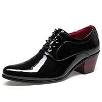 Men\'s Shoes Fashion Casual Business Leather Coat of Paint Shoes Black