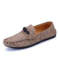 mens loafers slip ons spring fall moccasin cowhide casual khaki dark b ...