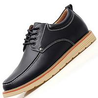 mens oxfords comfort cowhide leather casual flat heel lace up black br ...