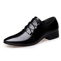 Men\'s Oxfords Comfort Microfibre Spring Fall Casual Walking Lace-up Split Joint Low Heel Black Under 1in