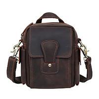 Men Cowhide Sports / Casual / Outdoor / Shopping Shoulder Bag / Shoulder Bag / Waist Bag - Brown