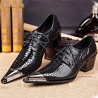 Men\'s Oxfords Spring Summer Fall Winter Formal Shoes Nappa Leather Outdoor Office Career Party Evening Casual Black