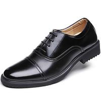 Men\'s Oxfords Spring Summer Fall Winter Comfort Cowhide Outdoor Office Career Party Evening Casual Black