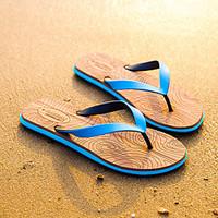 Men\'s Slippers Flip-Flops Summer Comfort PVC Casual Flat Heel Blue Green Orange