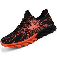 Men\'s Athletic Shoes Light Soles Tulle Spring Summer Fall Winter Outdoor Athletic Casual Running Lace-up Low HeelOrange/Black Light Green
