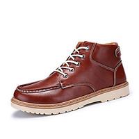 mens boots spring fall winter comfort leather outdoor casual flat heel ...