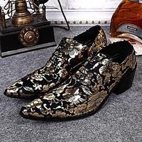 Men\'s Shoes Amir Limited Edition Oriental Temperament Wedding/Party Evening Leather Oxfords Gold