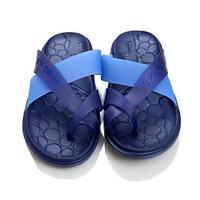 mens slippers flip flops summer slingback rubber casual flat heel blue ...