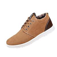 Men\'s Sneakers Spring Fall Comfort PU Casual Flat Heel Lace-up Black Brown Gray