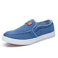 Men\'s Loafers Slip-Ons Spring Summer Fall Comfort Canvas Casual Dark Blue Dark Grey Light Blue Walking