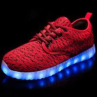 Men\'s Athletic Shoes Winter Comfort Light Up Shoes PU Athletic Flat Heel Others LED Black Blue Red White