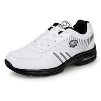 Men\'s Sneakers Spring / Fall Comfort / Round Toe PU Athletic Flat Heel Lace-up Black / White Sneaker