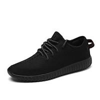 Men\'s Sneakers Spring Summer Fall Winter Comfort Canvas Outdoor Casual Athletic Flat Heel Lace-up Split Joint Black Running