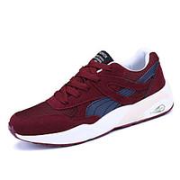 Men\'s Athletic Shoes Spring Summer Fall Winter Comfort Synthetic Tulle Outdoor Athletic Casual Lace-up Burgundy Gray Black Running