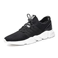 Men\'s Athletic Shoes Spring Summer Fall Winter Comfort Tulle Outdoor Athletic Casual Lace-up Gray Black Walking