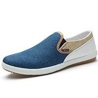 Men\'s Shoes Round Toe Flat Heel Loafers Canvas with Slip-on Shoes More Colors available