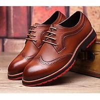 mens oxfords comfort leather office career casual black yellow brown b ...