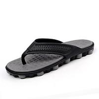 mens slippers flip flops light soles pu summer outdoor flat heel light ...