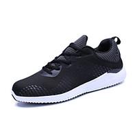 Men\'s Athletic Shoes Comfort PU Spring Fall Outdoor Casual Lace-up Flat Heel Yellow Gray Black Flat