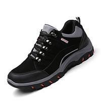 Men\'s Athletic Shoes Comfort PU Spring Fall Casual Hiking Comfort Lace-up Flat Heel Black Gray Army Green Flat