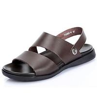 mens shoes cowhide casual sandals casual walking flat heel others blac ...