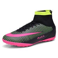 Men\'s Athletic Shoes Spring Fall Comfort PU Athletic Flat Heel Lace-up Black Blue Green Orange Soccer