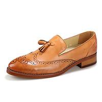 Men\'s Loafers Slip-Ons Spring Summer Fall Winter Comfort Leather Casual Flat Heel Tassel Black Brown Burgundy