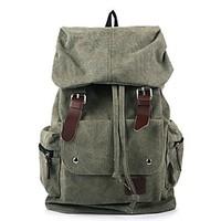 Men Backpack Canvas Sports Outdoor Clasp Lock Beige Purple Brown Army Green Blue