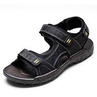 mens sandals summer pu casual flat heel others black brown others