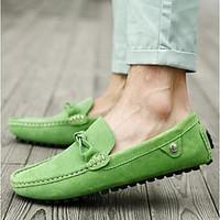 mens loafers slip ons summer suede casual flat heel others black blue  ...