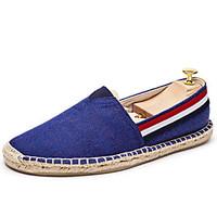 Men\'s Loafers Slip-Ons Spring Summer Espadrilles Canvas Casual Flat Heel Beige Red Blue