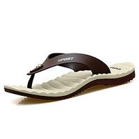 Men\'s Slippers Flip-Flops Summer Light Soles Microfibre Leather Outdoor Casual Flat Heel