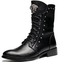 mens boots springfallwinter cowboy western boots combat boots syntheti ...