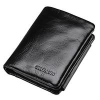 Men Cowhide Sports Casual Office Career Shopping Wallet All Seasons