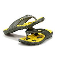 Men\'s Slippers Flip-Flops Summer Comfort Customized Materials Casual Flat Heel Yellow Brown Red Green Blue