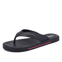 Men\'s Slippers Flip-Flops Spring Summer Fall Winter Comfort Synthetic Outdoor Casual Flat Heel Black Brown