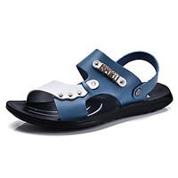 mens sandals summer gladiator cowhide outdoor casual flat heel