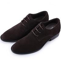 Men\'s Oxfords Spring Fall Comfort Suede Office Career Casual Party Evening Flat Heel Black Brown Khaki