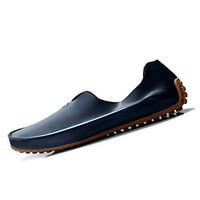 Men\'s Loafers Slip-Ons Comfort PU Spring Fall Casual Walking Comfort Flat Heel Beige Blue