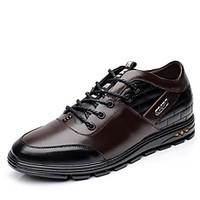 Men\'s Oxfords Spring Summer Fall Winter Comfort Leather Office Career Casual Flat Heel Lace-up Black Brown