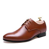 Men\'s Oxfords Spring Summer Formal Shoes Leather Wedding Office Career Casual Party Evening Flat Heel Lace-up Black Brown