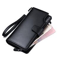 Men\'s Wallets Leather Purses Wallets Wrist Clutch Purse Cowhide Bi-fold Clutch Card ID Holder