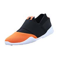 Men\'s Loafers Slip-Ons Spring Fall Comfort Fabric Casual Flat Heel Split Joint Black Dark Blue Orange Walking